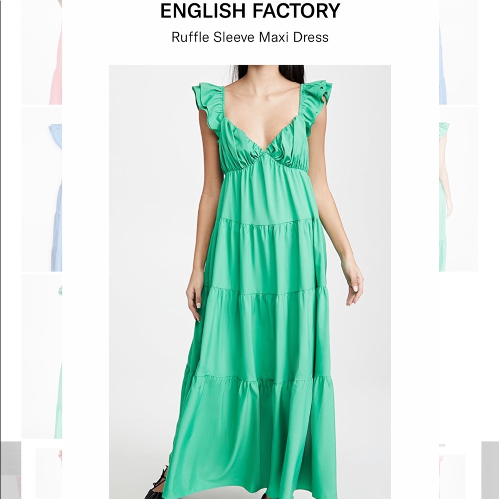 English Factory Ruffle Sleeve Maxi Dress